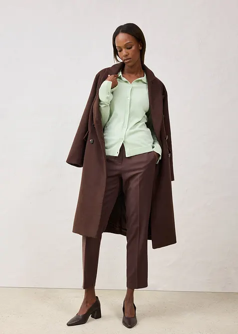 Finstickad kofta av mjuk yllemix, bonprix