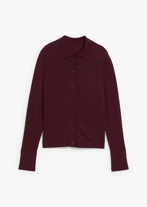 Finstickad kofta av mjuk yllemix, bonprix