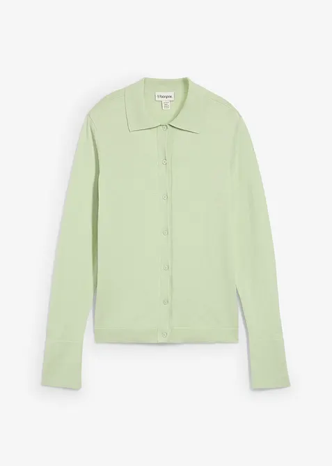 Finstickad kofta av mjuk yllemix, bonprix