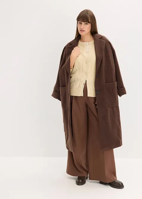 Hålmönstrad cardigan i bomullsblandning, bonprix