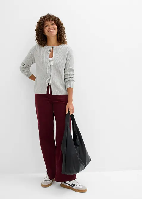 Cardigan med knytband, bonprix