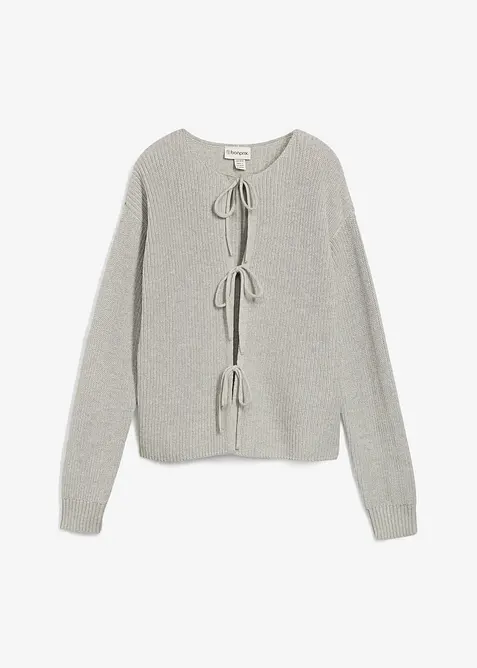 Cardigan med knytband, bonprix