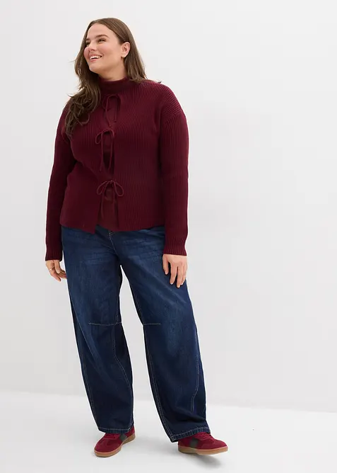 Cardigan med knytband, bonprix