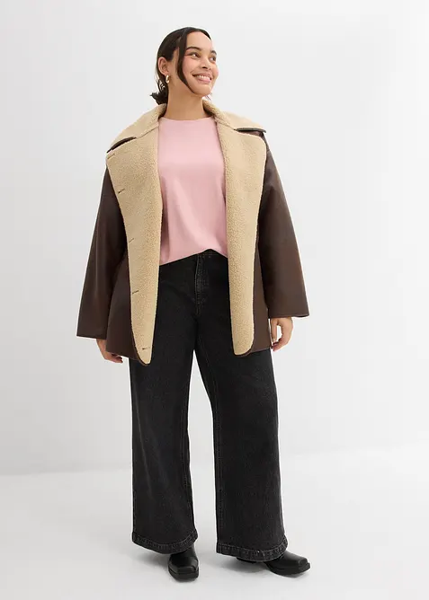 Långärmad topp i ren ekologisk bomull, bonprix