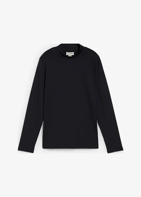 Långärmad topp med ståkrage och återvunnen polyamid, bonprix