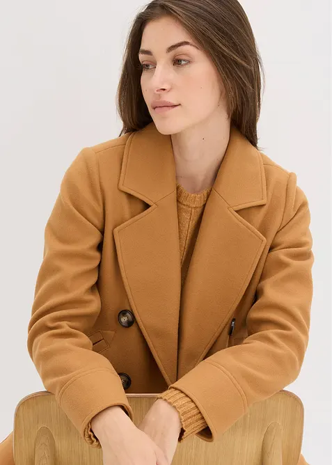 Kort jacka med yllelook, bonprix