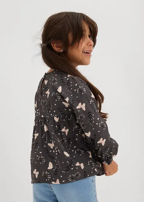 Dra på-blus för barn i följsam viskos, bonprix