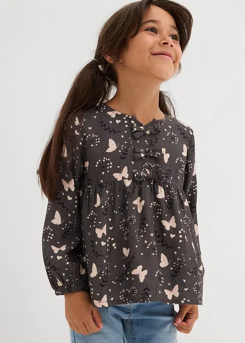 Dra på-blus för barn i följsam viskos, bonprix