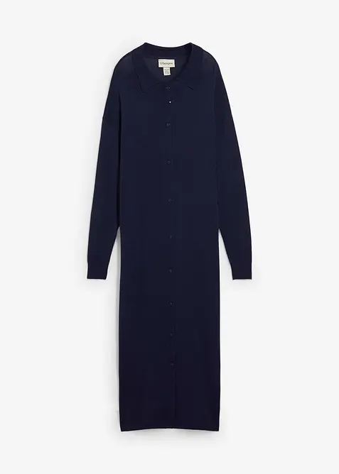 Finstickad klänning i viskosmix, bonprix