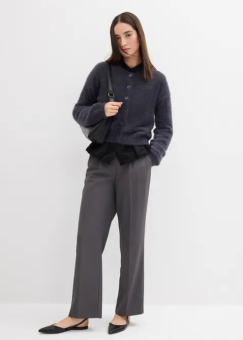 Cardigan i viskosmix av lurvigt garn, bonprix