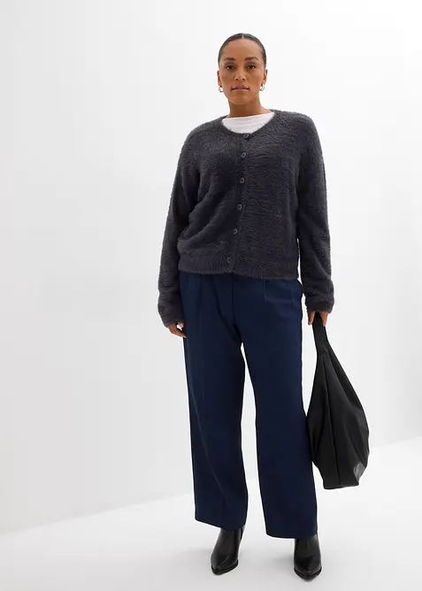 Cardigan i viskosmix av lurvigt garn, bonprix