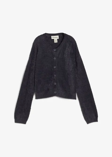 Cardigan i viskosmix av lurvigt garn, bonprix