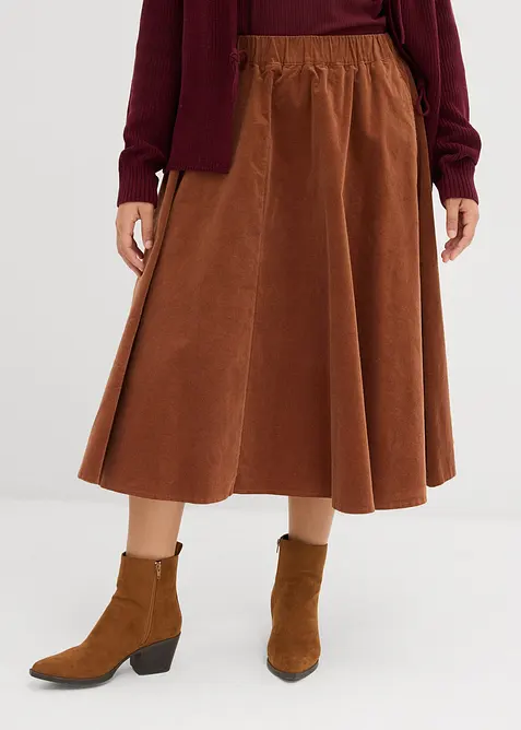 Manchesterkjol i bomullsmix, bonprix