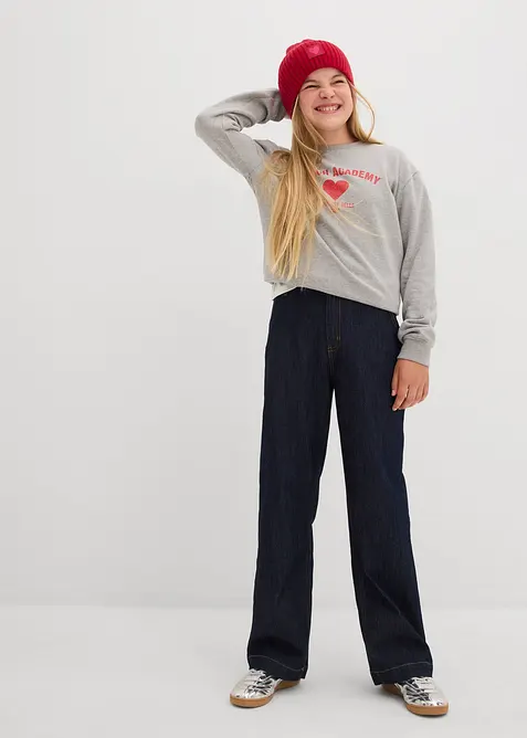 Wide Leg Jeans medelhög midja, bonprix