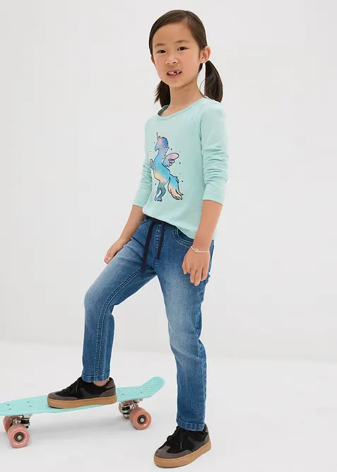 Dra-på jeans Mid Waist, bonprix