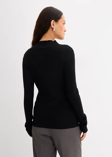 Ribbstickad topp i viskosmix, bonprix