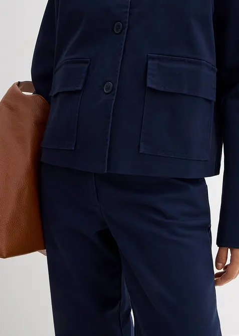 Kort höst- och vårjacka i ekologisk bomull med elastan, bonprix