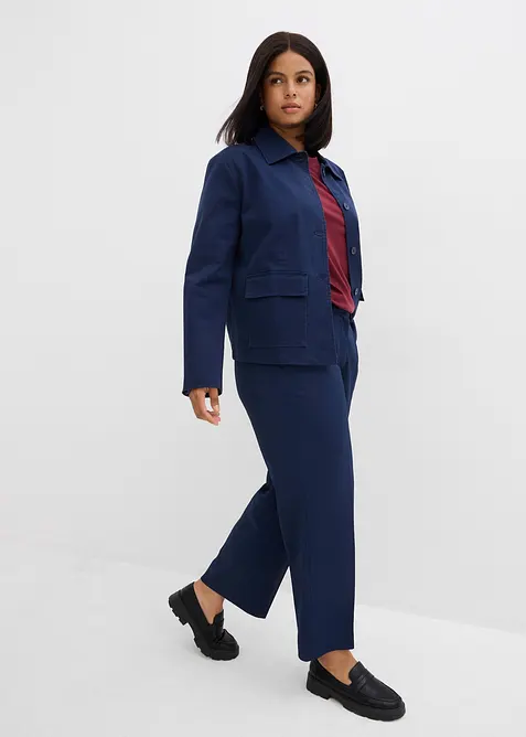 Kort höst- och vårjacka i ekologisk bomull med elastan, bonprix