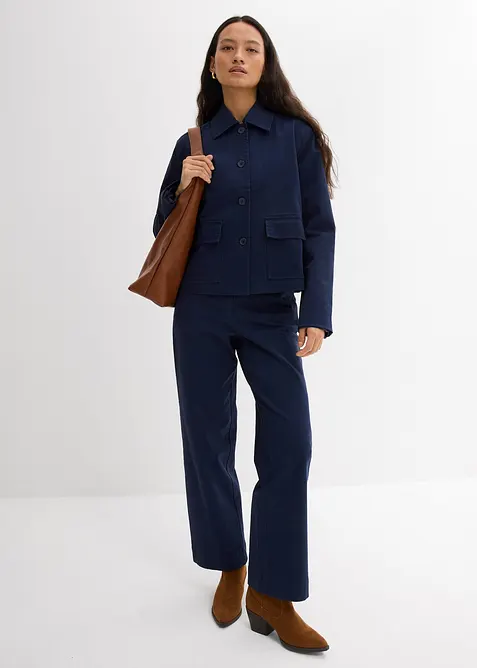 Kort höst- och vårjacka i ekologisk bomull med elastan, bonprix