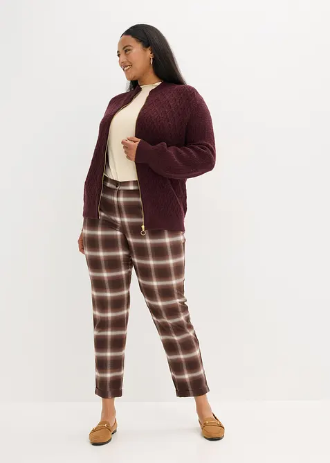 Rutig byxa med uppvikta benslut, bonprix