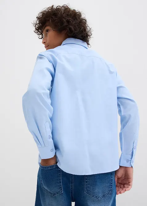 Långärmad skjorta i ren ekologisk bomull för barn, bonprix