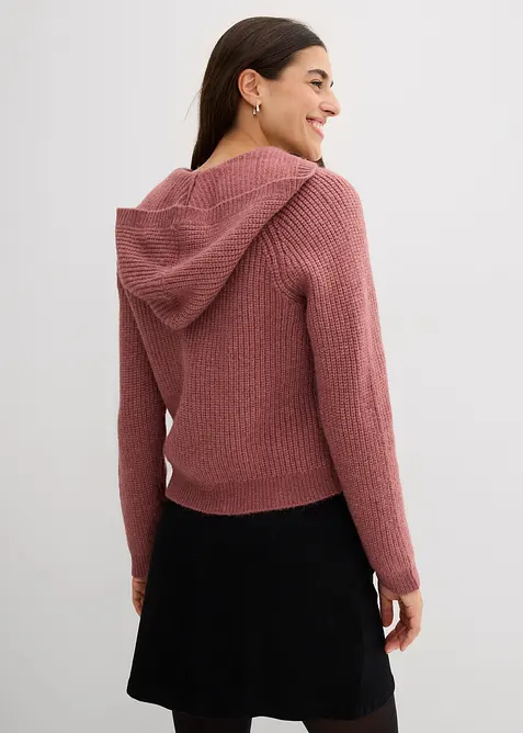 Cardigan med huva, bonprix