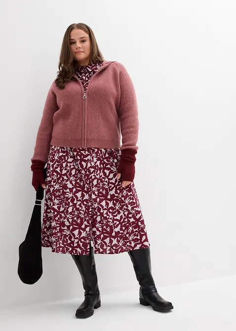 Cardigan med huva, bonprix