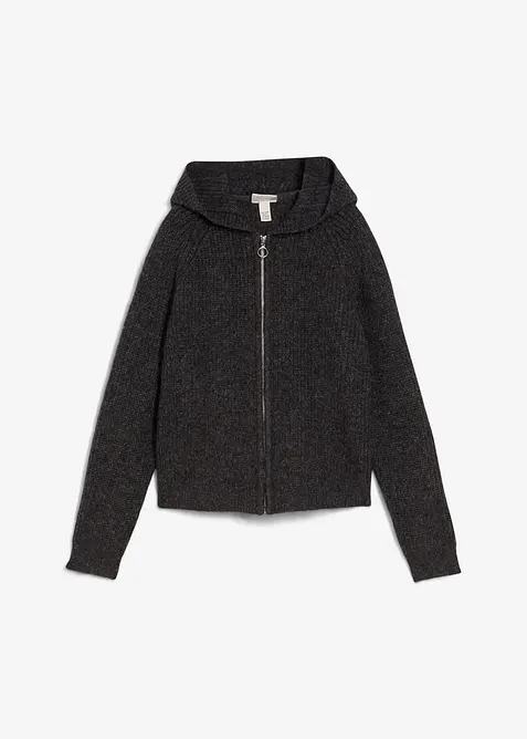 Cardigan med huva, bonprix