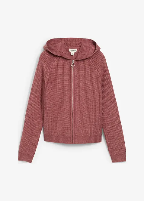 Cardigan med huva, bonprix