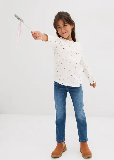 Långärmad T-shirt i ren ekologisk bomull för barn, bonprix