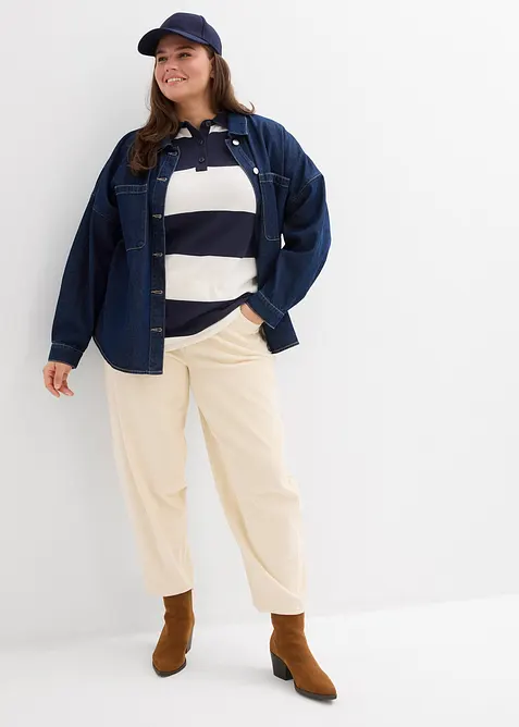 Oversizetr&ouml;ja med tenniskrage, bonprix