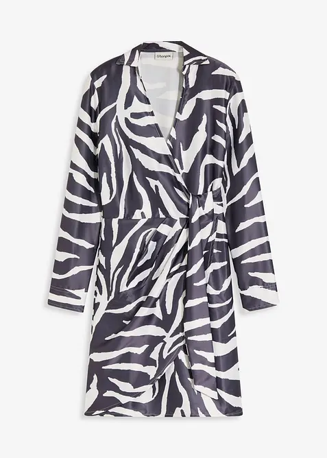 Omlottklänning i följsam satin, bonprix