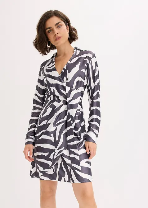 Omlottklänning i följsam satin, bonprix