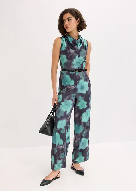 Jumpsuit i följsam satin, bonprix
