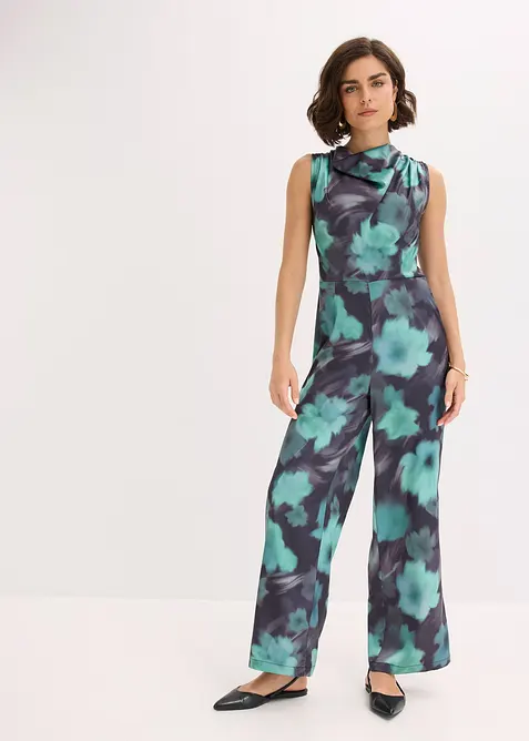 Jumpsuit i följsam satin, bonprix