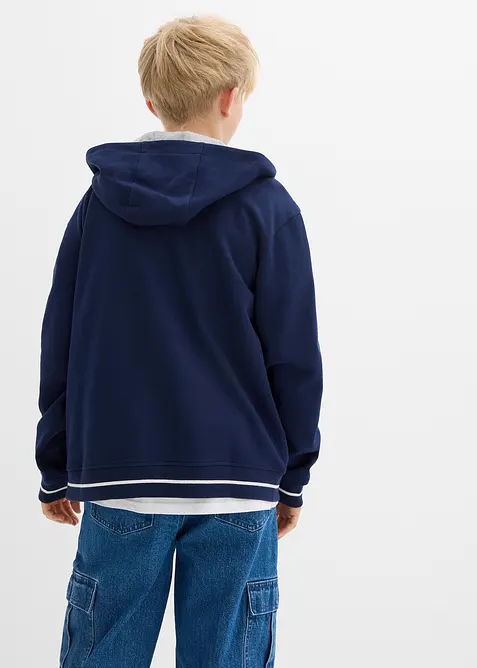 Collegejacka av ekologisk bomull med huva, bonprix