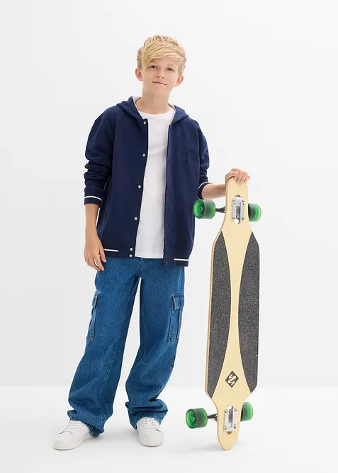 Collegejacka av ekologisk bomull med huva, bonprix