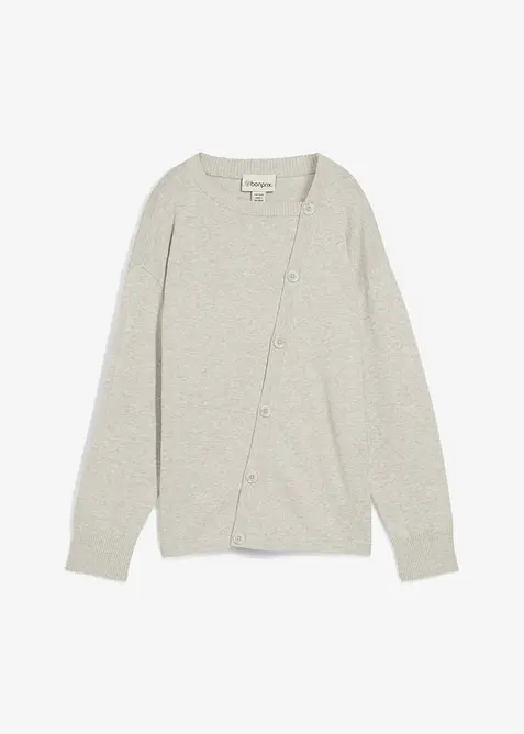 Finstickad tröja med asymmetrisk knappslå, bonprix