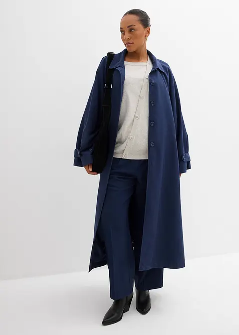 Finstickad tr&ouml;ja med asymmetrisk knappsl&aring;, bonprix