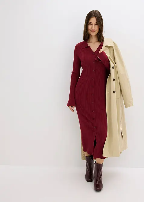 Stickad kl&auml;nning av mjuk viskosmix, bonprix