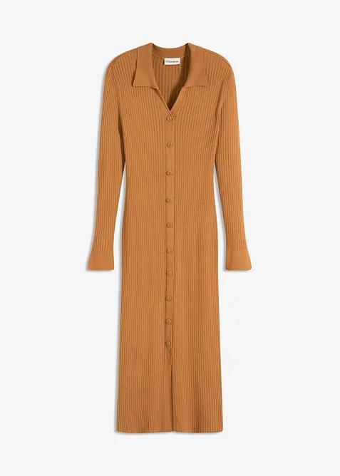 Stickad klänning av mjuk viskosmix, bonprix