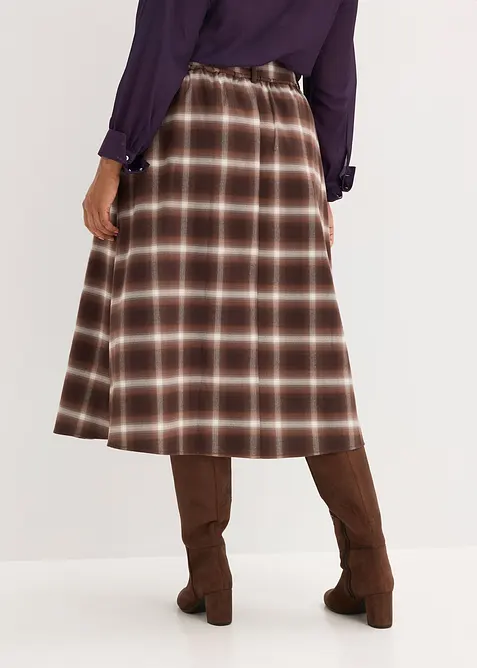 Veckad kjol och skärp (2 delar), bonprix