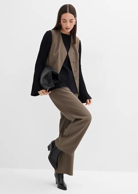 Plisserad tröja i viskosmix, bonprix