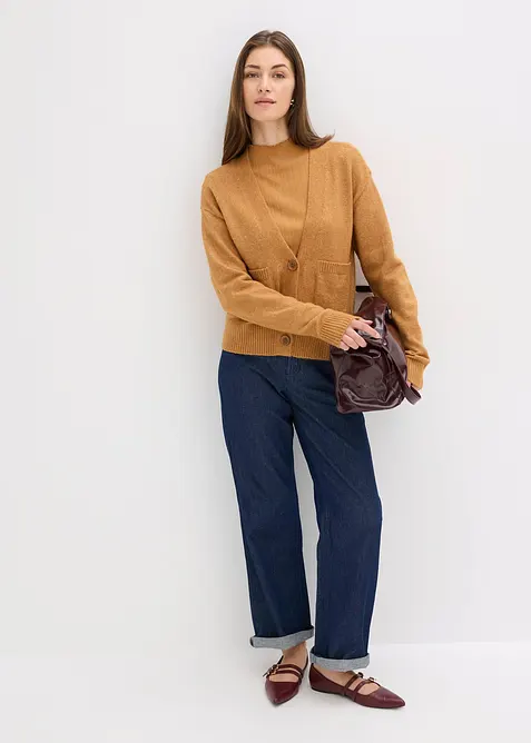 Stickad oversizekofta, bonprix