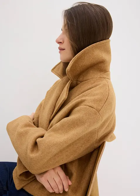 Höst- och vårjacka med yllelook, bonprix