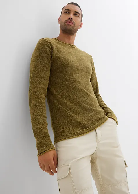 Tröja med tvättade effekter, Slim Fit, bonprix