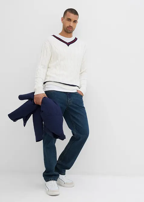 Finstickad tröja med kashmir, bonprix