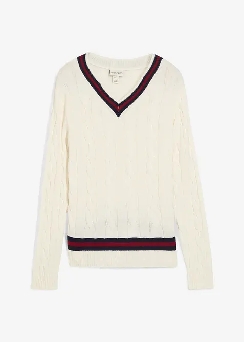 Finstickad tröja med kashmir, bonprix