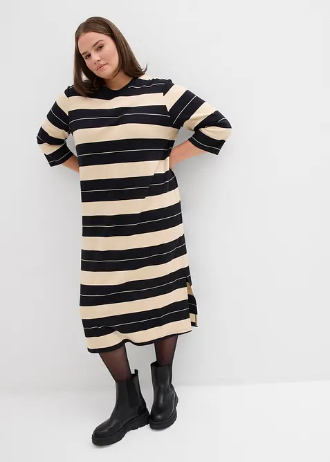 Trikåklänning av ren bomull, bonprix