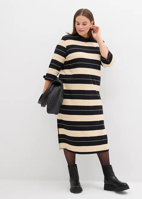 Trikåklänning av ren bomull, bonprix